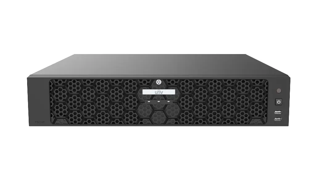 جهاز تسجيل يوني فيو NVR (64 قناة) فئة Pro بمزود طاقة مزدوج - موديل NVR508-64E-R | دعم 4K ومساحة 8 هارد ديسك