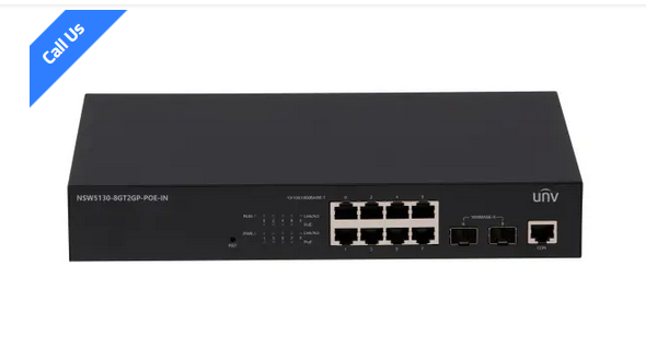 سويتش يوني فيو مانجد 10 مخارج (8 جيجابت PoE + 2 SFP) - موديل NSW5130-8GT2GP-POE-IN | تحكم L2 فائق