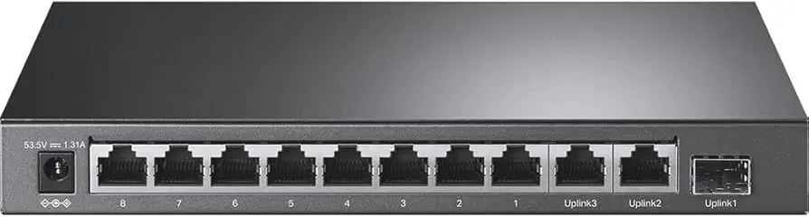 TP-Link 11-Port Desktop Switch with 8-Port PoE - TL-SL1311P | Reliable PoE Security Infrastructure