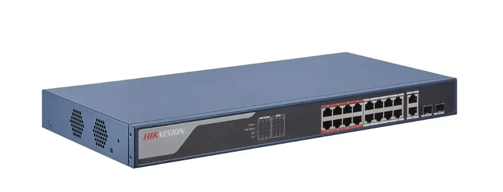 Hikvision DS-3E1318P-SI 18-Port Smart Managed PoE Switch | 16 PoE Ports & Remote Management via Hik-Connect