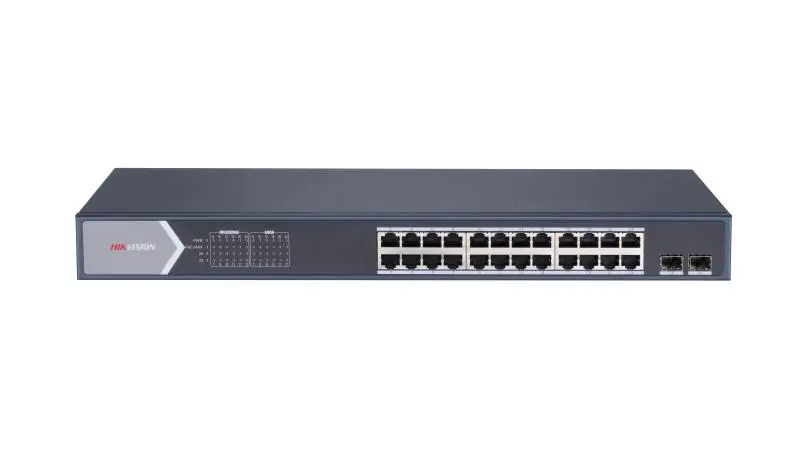 Hikvision DS-3E0526P-EM 26-Port Gigabit PoE Switch | 24 PoE + 2 Gigabit Combo Uplink & 370W Budget