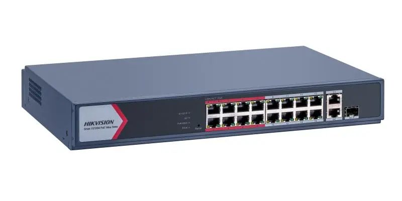 Hikvision DS-3E1318P-EIM 18-Port Smart Managed PoE Switch | 16 PoE Ports & 2 Gigabit Combo Uplink & Hik-Connect