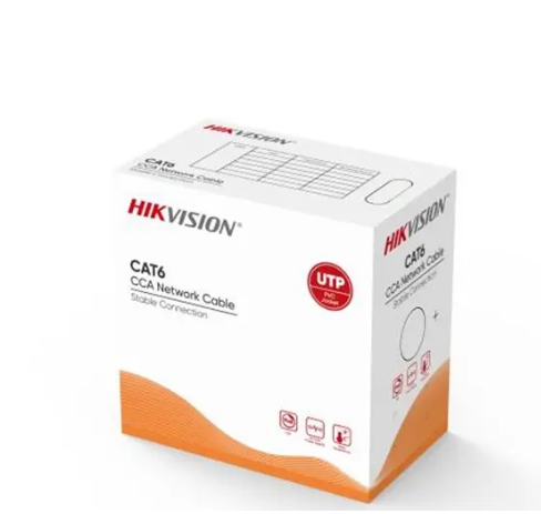 Hikvision DS-1LN6UUCCA Cat6 UTP Cable | Economic CCA Design & 305m Roll for Home & Office Networking