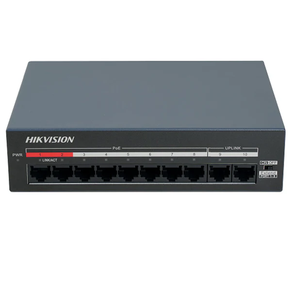 [DS-XS10-P] Hikvision 8 Port Fast Ethernet Unmanaged PoE Switch